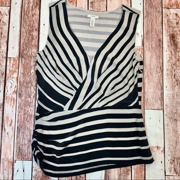 J. Crew 100% silk sleeveless asymmetrical top sz 2 - Picture 7 of 8